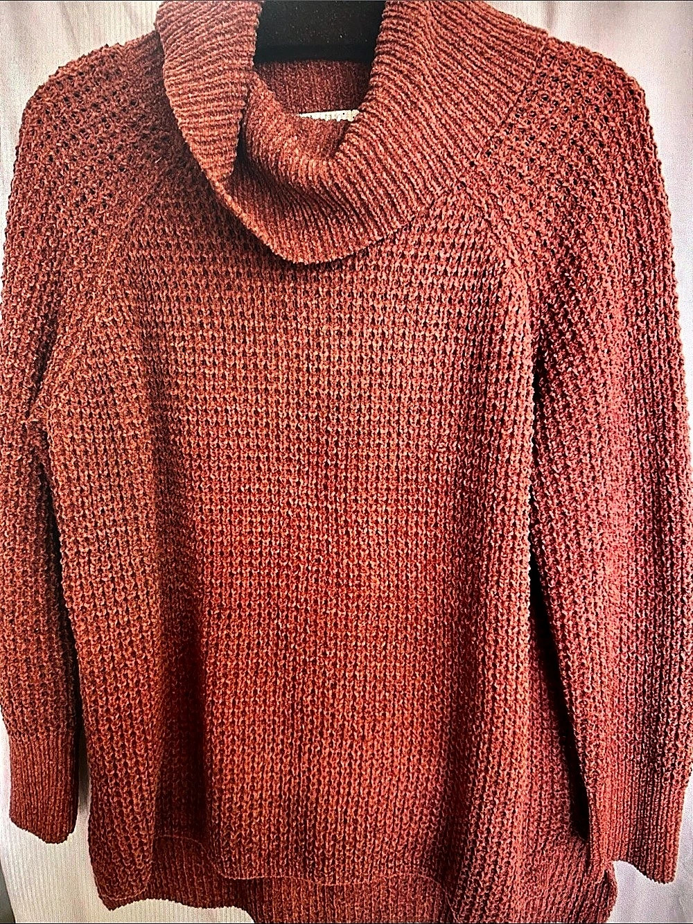 Pink Rose Brown Cowl Neck Sweater